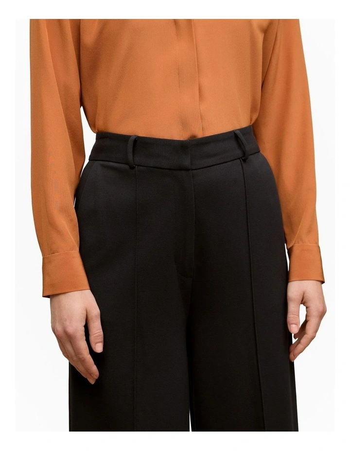 Ponte Tailored Wide Leg Pant in Black image 4