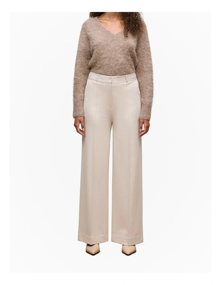 Ponte Tailored Wide Leg Pant in Stone image 1