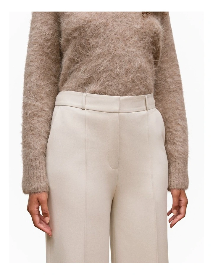 Ponte Tailored Wide Leg Pant in Stone image 4