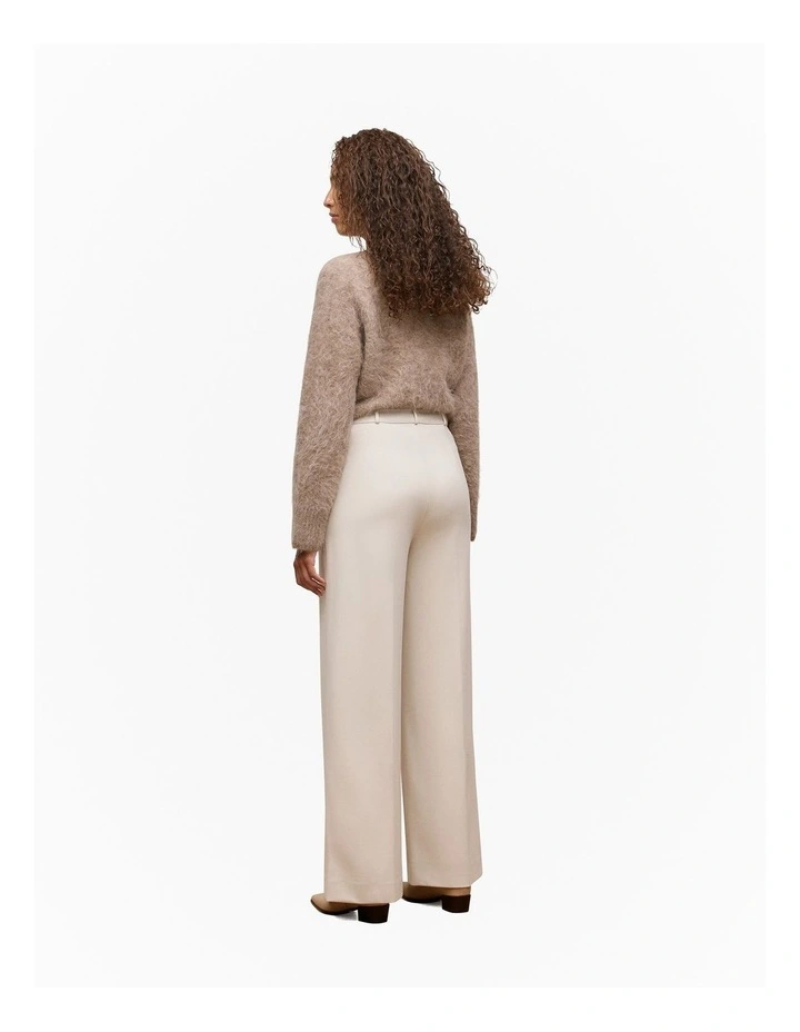 Ponte Tailored Wide Leg Pant in Stone image 5