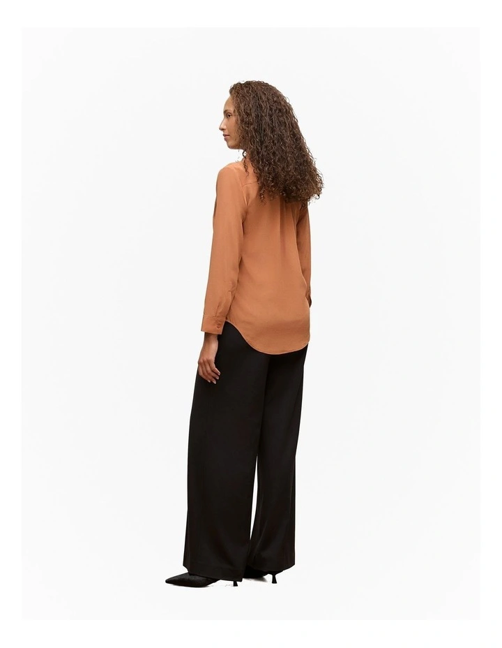 Silk Concealed Placket Shirt in Sierra image 6