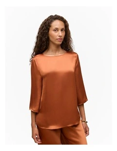 Satin Relaxed Blouse in Sierra