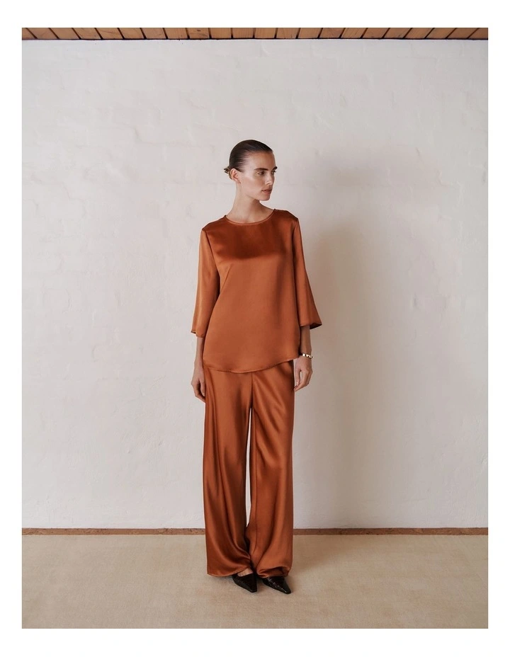 Satin Relaxed Blouse in Sierra image 2