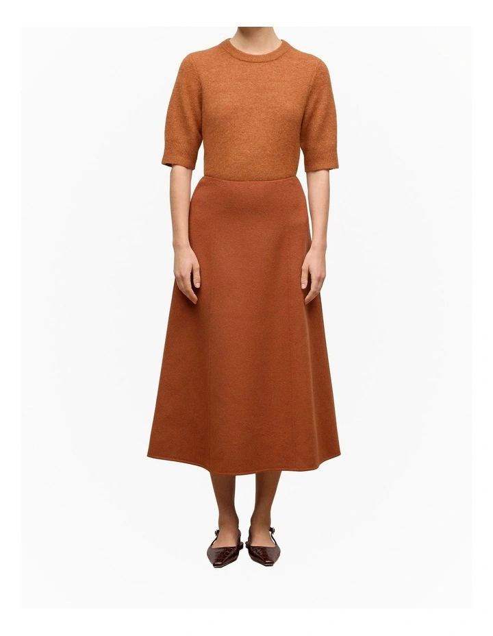 Double Faced Wool Skirt in Sierra image 1