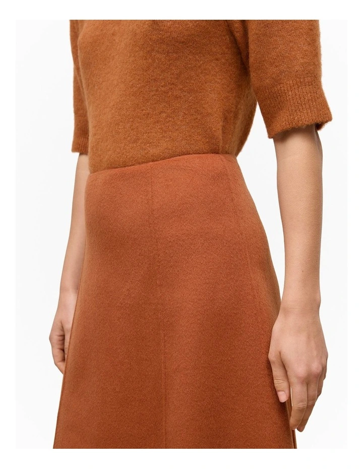Double Faced Wool Skirt in Sierra image 4