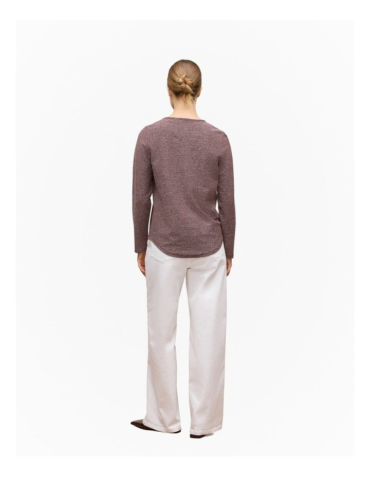 Ottoman Marle Long Sleeve T-shirt in Espresso image 4