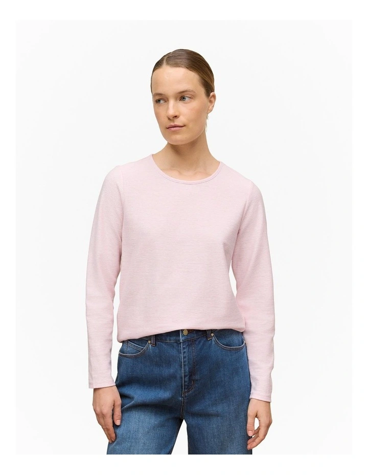 Ottoman Marle Long Sleeve T-shirt in Light Blush image 1