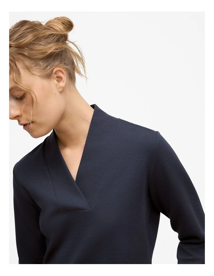 Jacquard Shawl Neck Sweat in Night Sky image 3