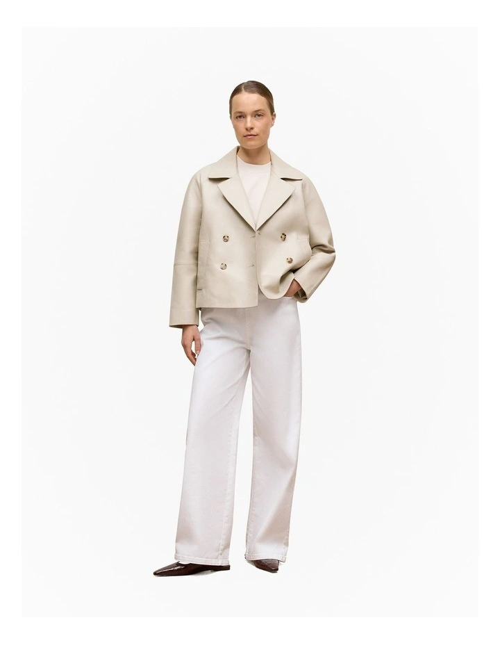 Cotton Modal Interlock T-shirt in Stone image 2