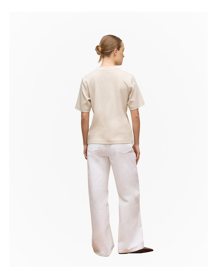 Cotton Modal Interlock T-shirt in Stone image 4