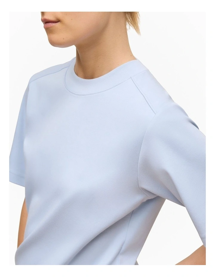 Cotton Modal Interlock T-shirt in Soft Blue image 3