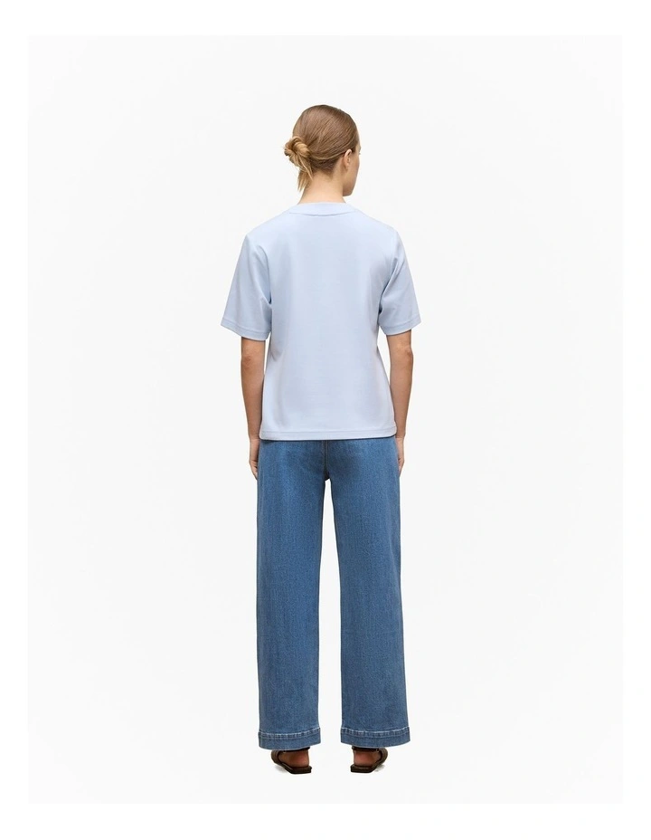 Cotton Modal Interlock T-shirt in Soft Blue image 4