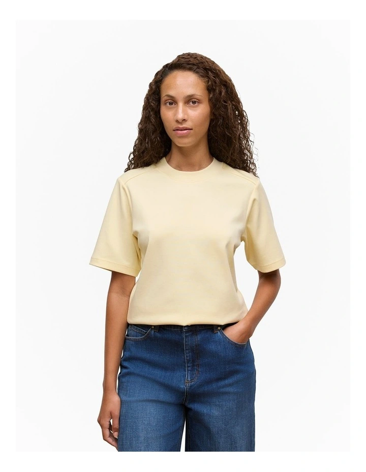 Cotton Modal Interlock T-shirt in Winter Butter image 1