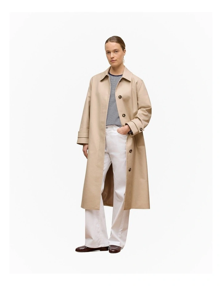 Brushed Cotton Stripe Long Sleeve T-shirt in Night Sky image 2