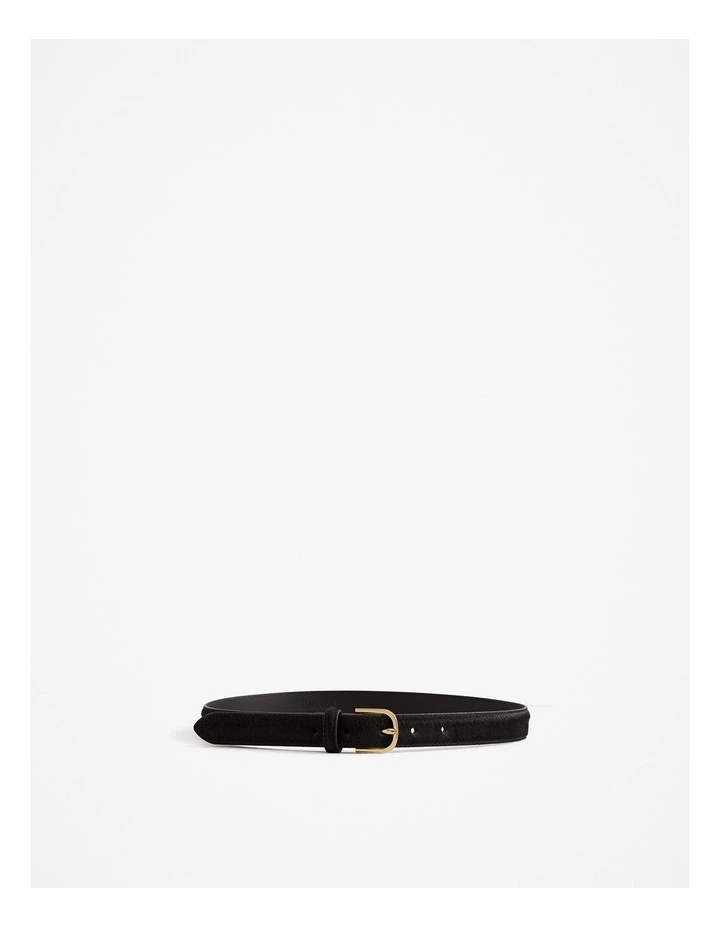 Corra Pony Hair Belt in Black image 1