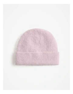 Brushed Alpaca Beanie in Light Blush