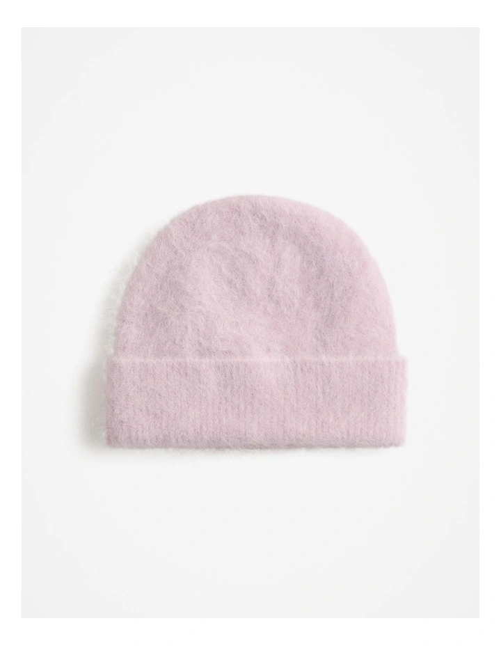 Brushed Alpaca Beanie in Light Blush image 1