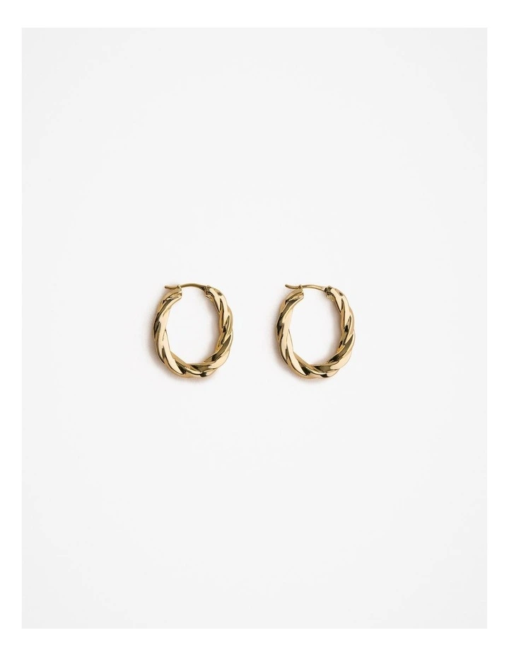 Era Twist Hoop Earrings in Gold image 1