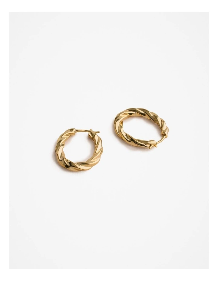 Era Twist Hoop Earrings in Gold image 3