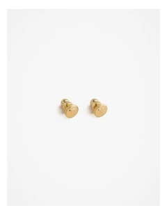 Monogram Stud Earrings in Gold