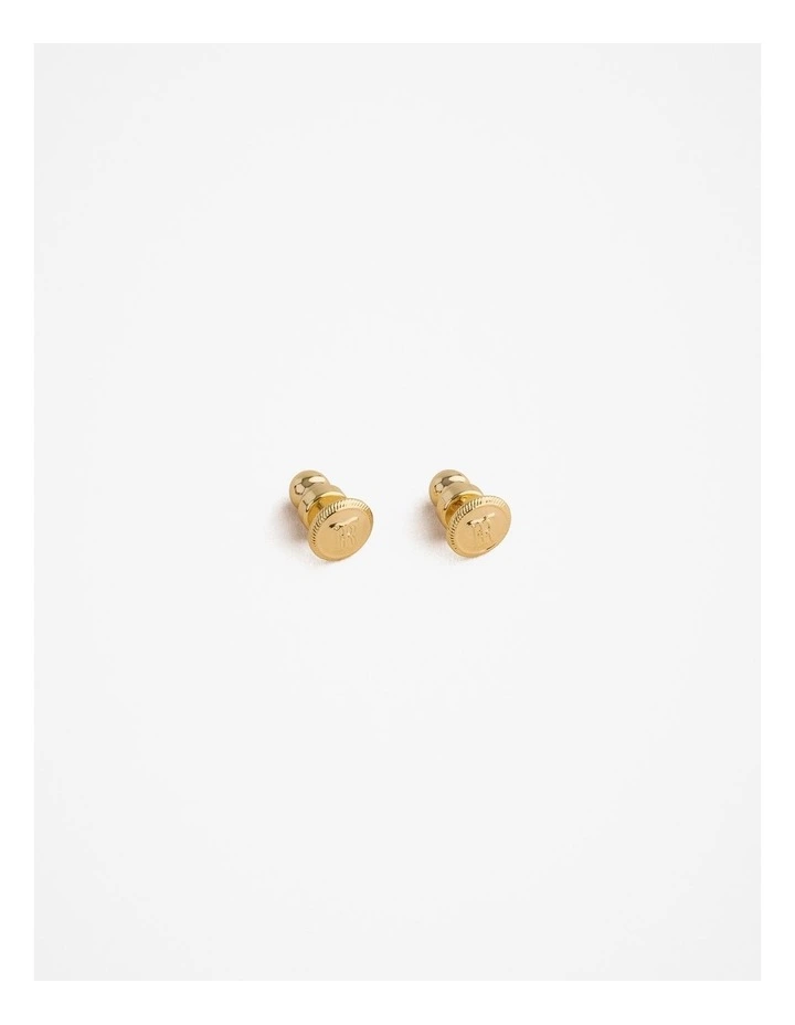 Monogram Stud Earrings in Gold image 1