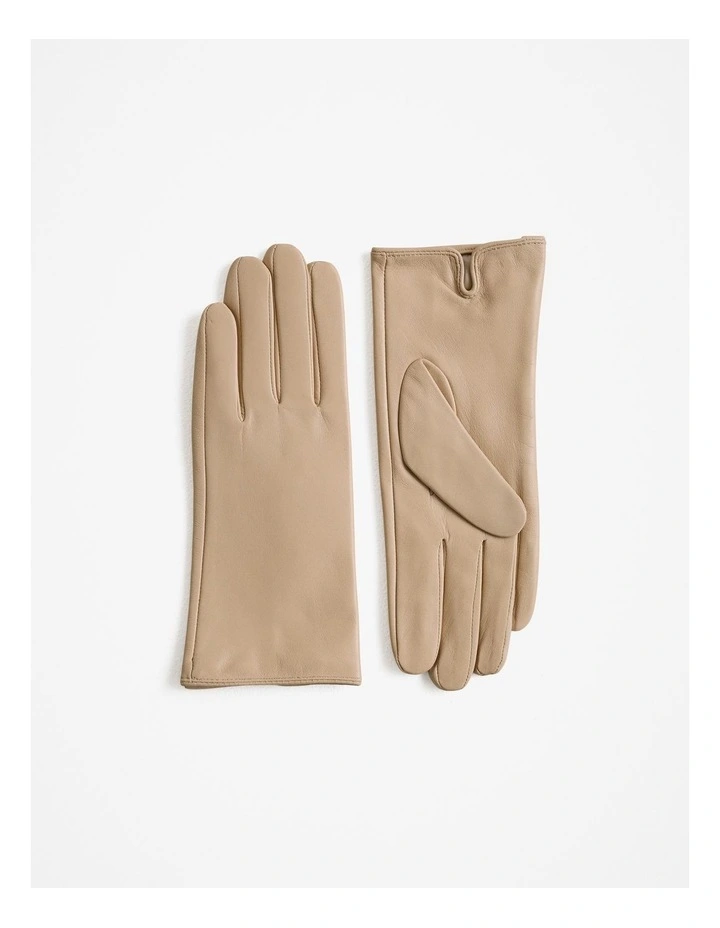 Evala Leather Gloves in Tahini image 1
