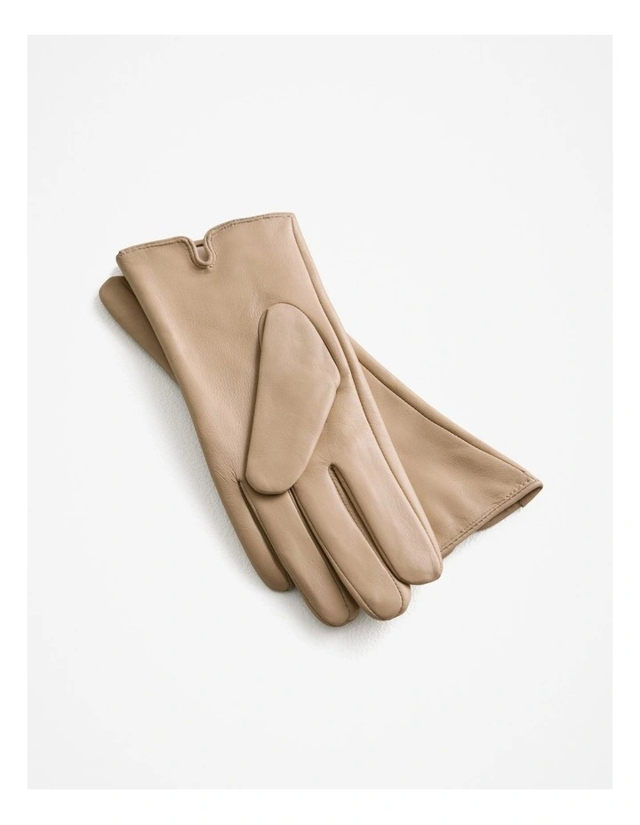 Evala Leather Gloves in Tahini image 2