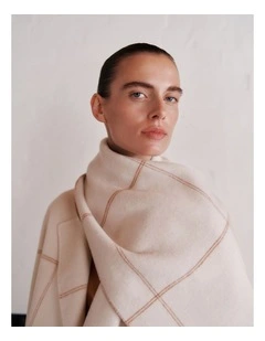 Wool Check Reversible Scarf in Marshmallow