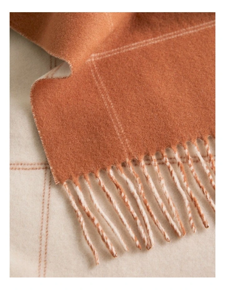 Wool Check Reversible Scarf in Marshmallow image 4