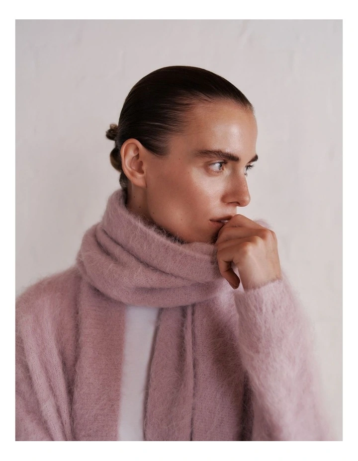 Brushed Alpaca Scarf in Light Blush image 1