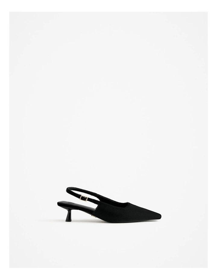 Solenne Pony Hair Kitten Heel in Black image 1