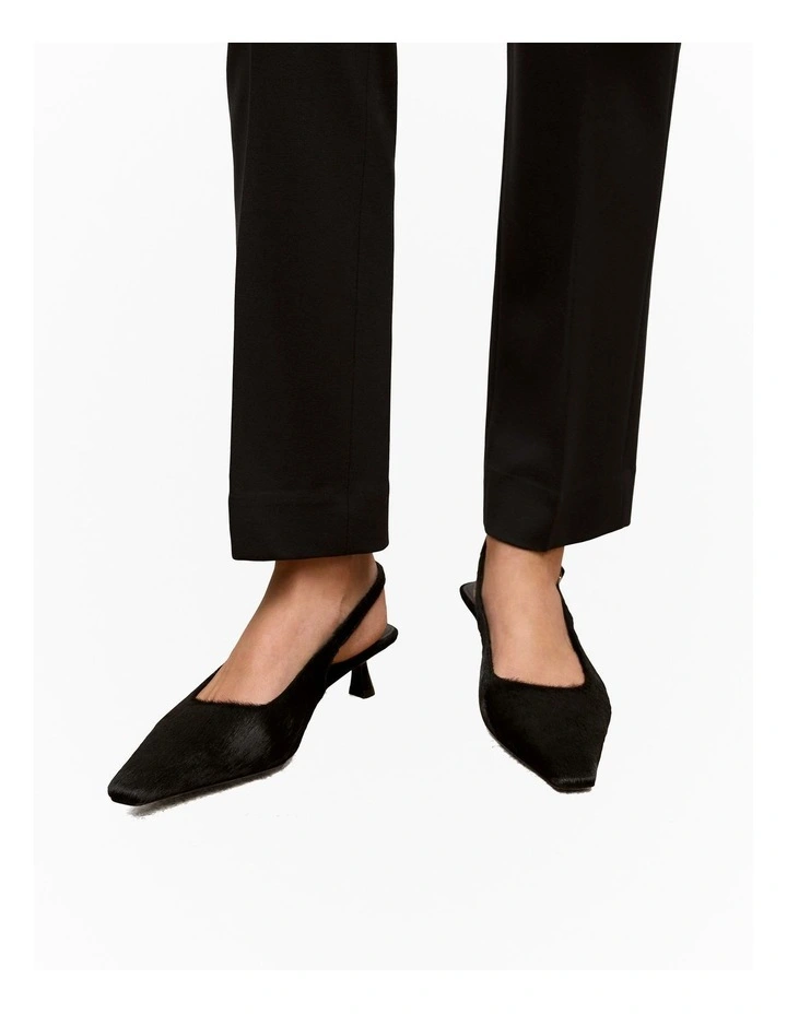 Solenne Pony Hair Kitten Heel in Black image 2