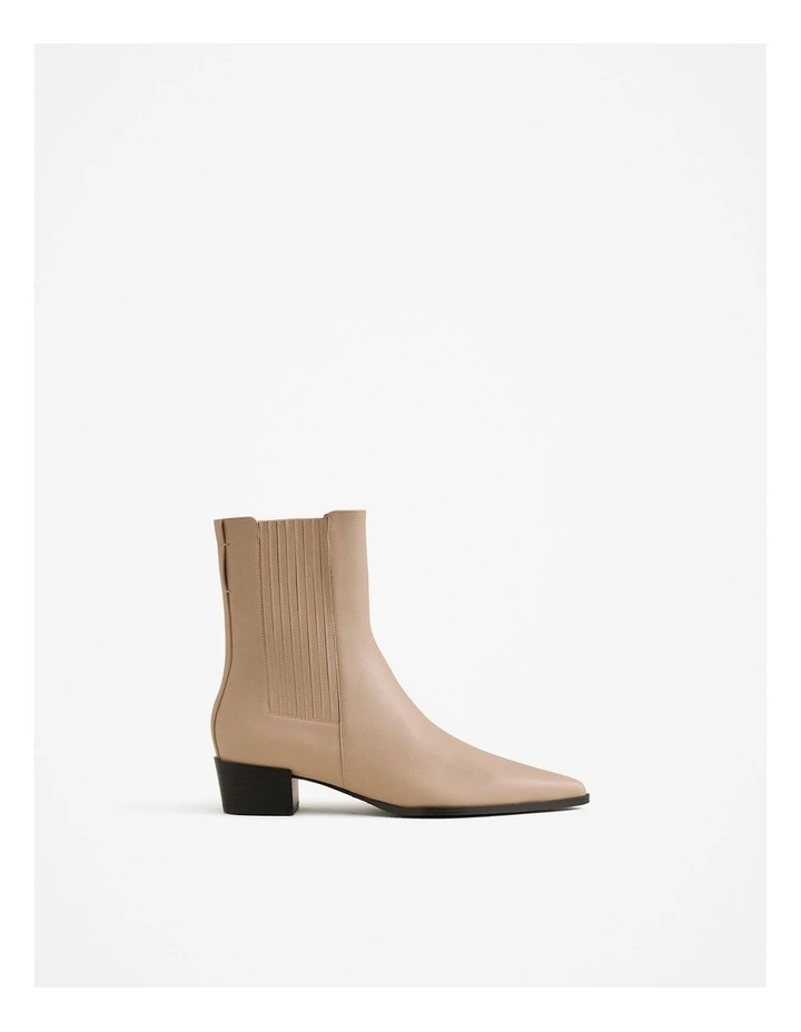 Calyx Heeled Boot in Tahini image 1