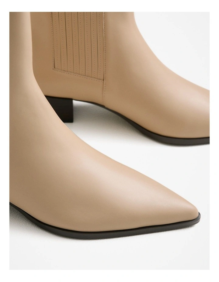 Calyx Heeled Boot in Tahini image 3