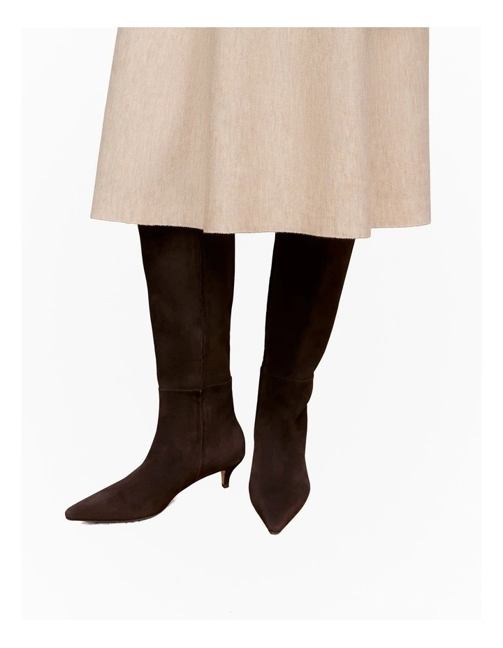 Elune Suede Knee High Boot in Coffee Bean image 2