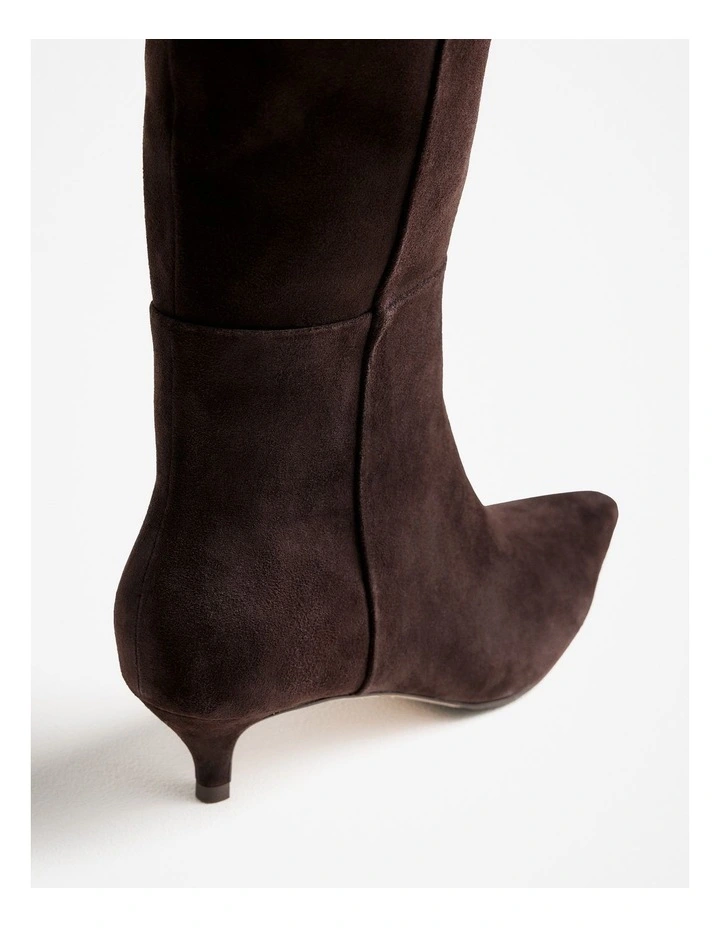 Elune Suede Knee High Boot in Coffee Bean image 4
