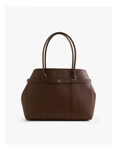 Kalin Leather Tote in Chocolate