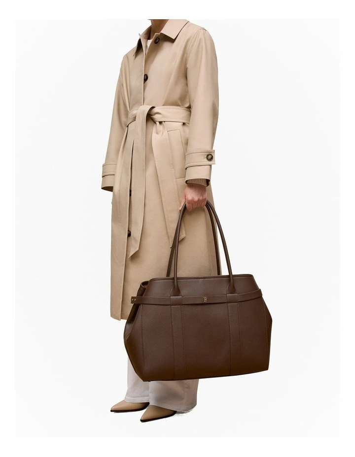 Kalin Leather Tote in Chocolate image 2
