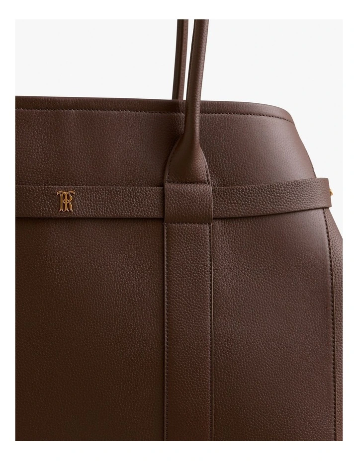 Kalin Leather Tote in Chocolate image 3