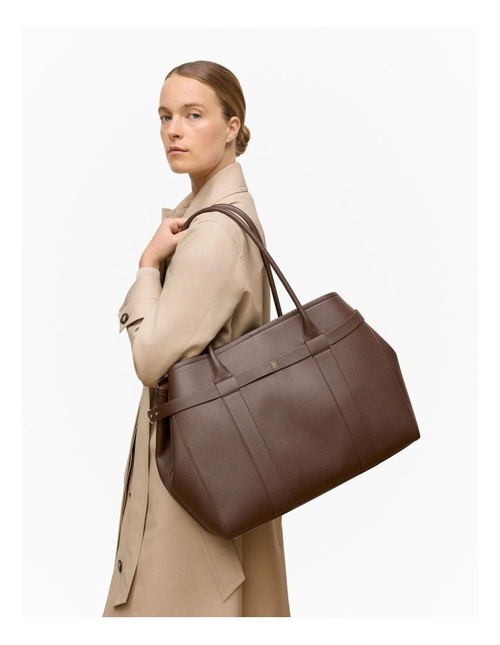 Kalin Leather Tote in Chocolate image 4