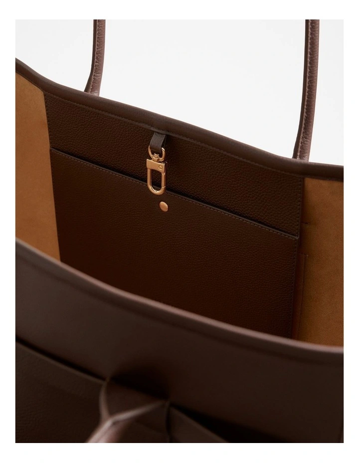 Kalin Leather Tote in Chocolate image 5
