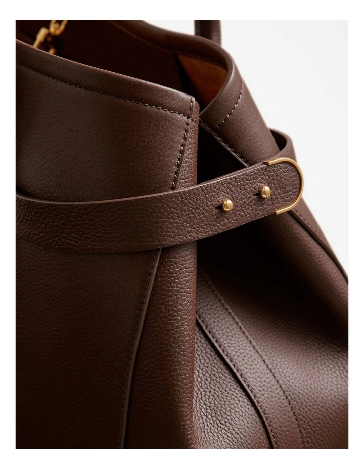 Kalin Leather Tote in Chocolate image 6