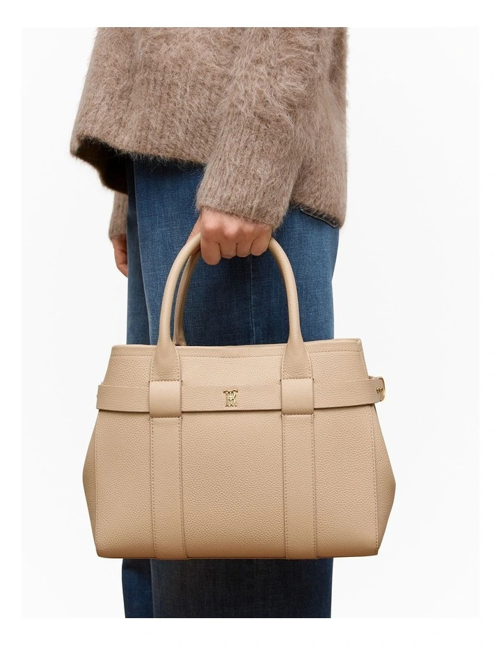 Kalin Leather Small Tote in Tahini image 2