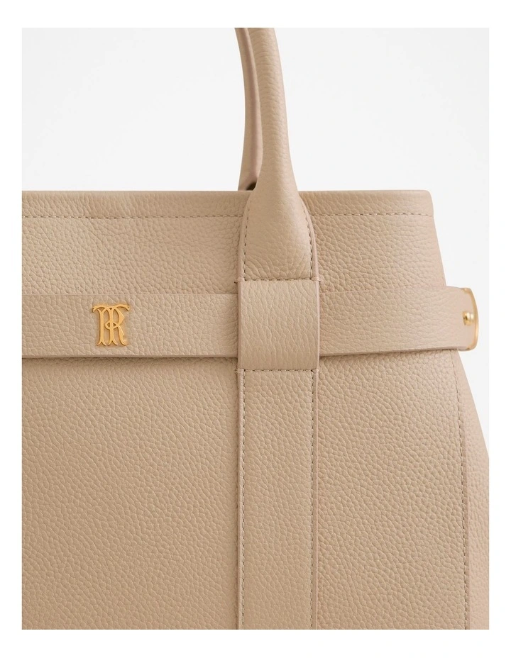 Kalin Leather Small Tote in Tahini image 3