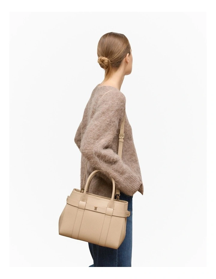 Kalin Leather Small Tote in Tahini image 4