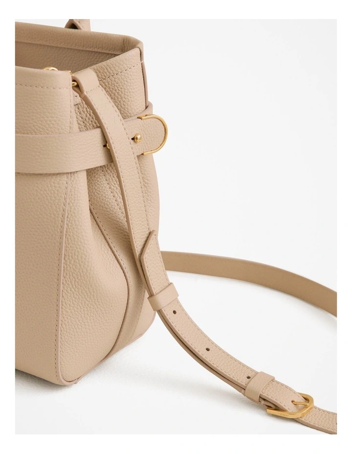 Kalin Leather Small Tote in Tahini image 6