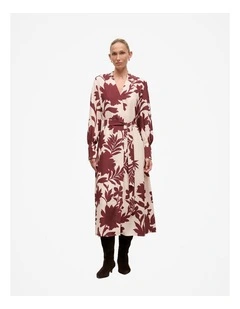 Roselle Shirt Dress in Red Mahogany