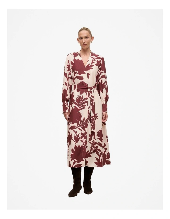 Roselle Shirt Dress in Red Mahogany image 1