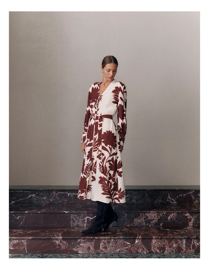 Roselle Shirt Dress in Red Mahogany image 2