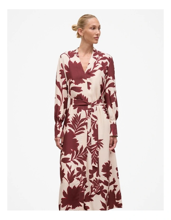 Roselle Shirt Dress in Red Mahogany image 3